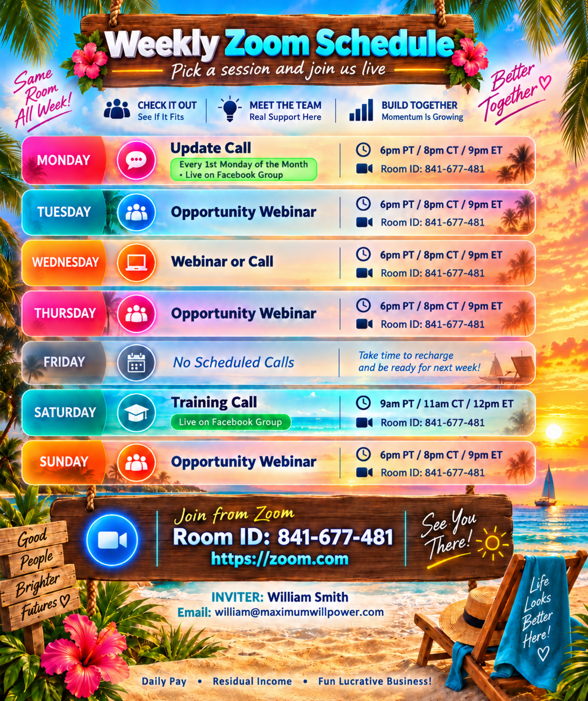 Live Zoom Schedule